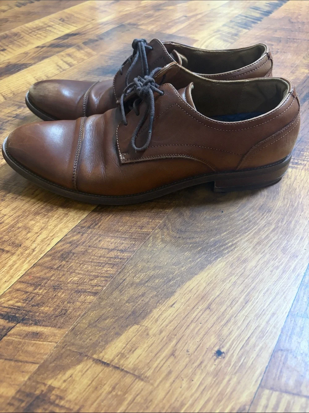 Florsheim Brown Leather Cap-Toe Dress Shoes